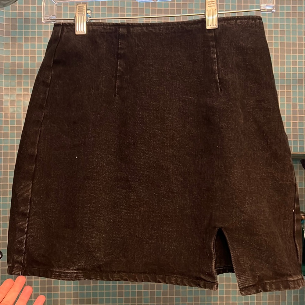 ASOS denim mini skirt with slit